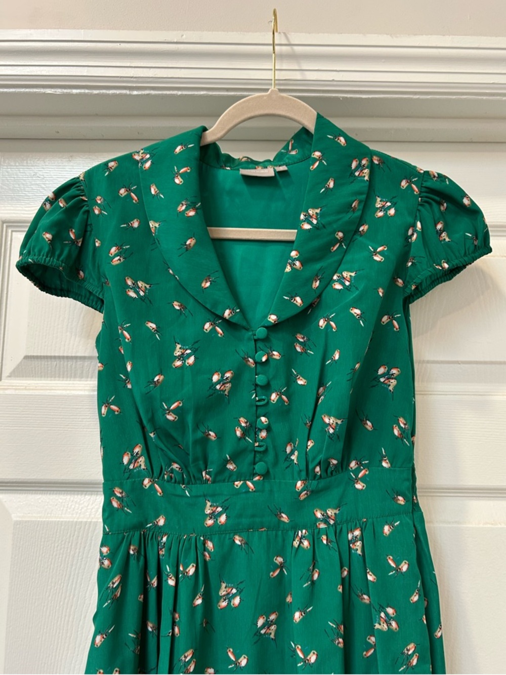 eShakti Green Floral Midi Dress - Picture 3 of 5